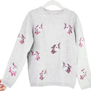 Primark Girls' Pull-Over Sparkly Sequin Unicorn Sweater